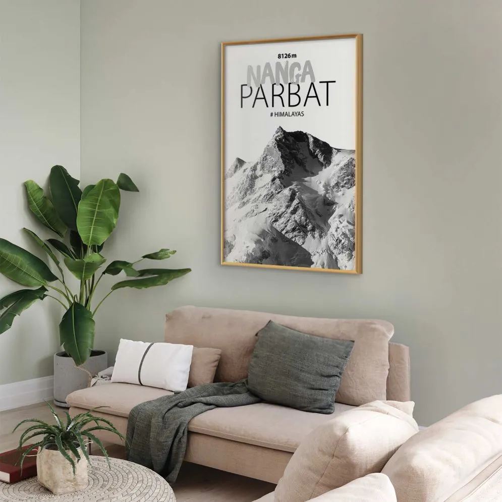 Plakat Nanga Parbat 29,7x42 cm z ramą złotą bez marginesu | MIRAT.
