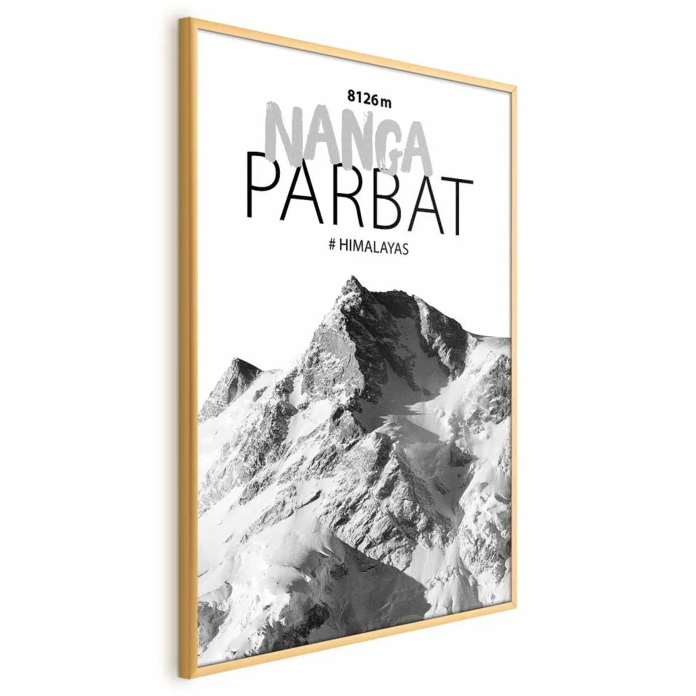 Plakat Nanga Parbat 29,7x42 cm z ramą złotą bez marginesu | MIRAT.