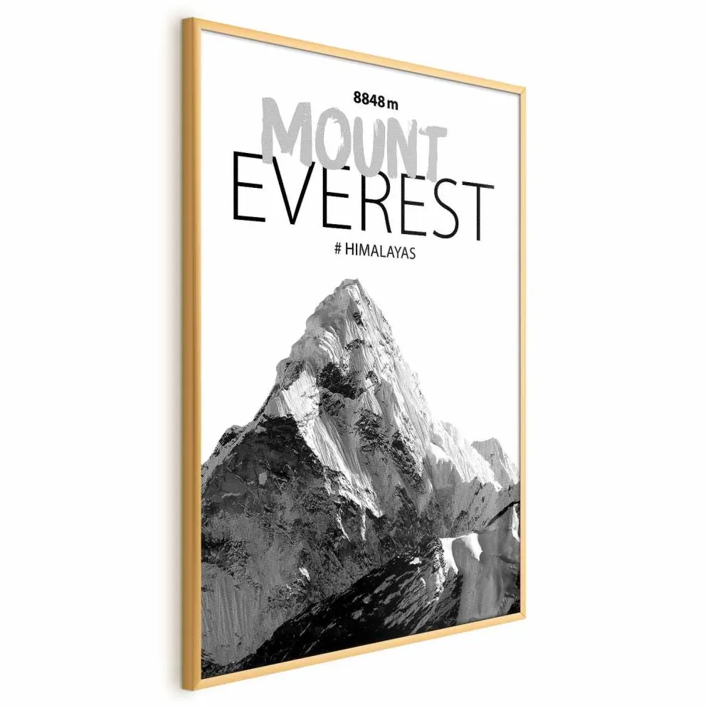 Plakat Mount Everest 60x90 cm z ramą złotą bez marginesu | MIRAT.