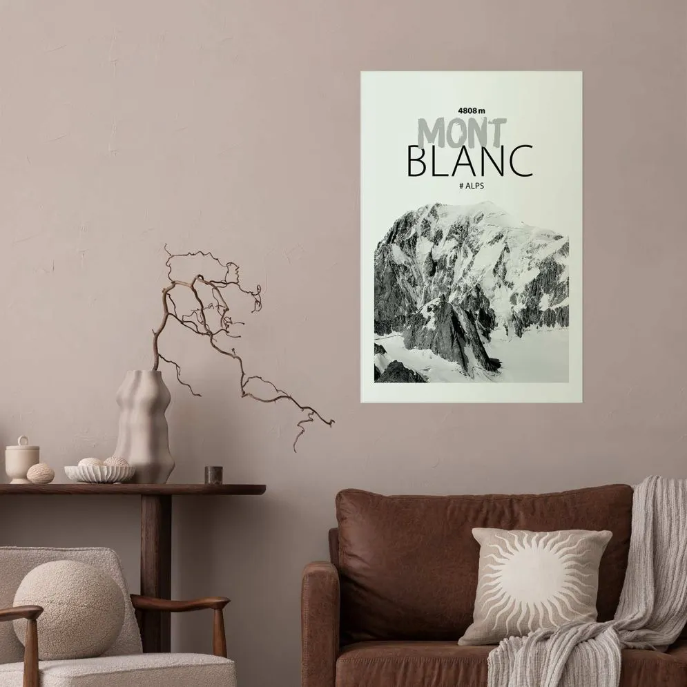 Plakat Mont Blanc 29,7x42 cm bez ramy z marginesem | MIRAT.