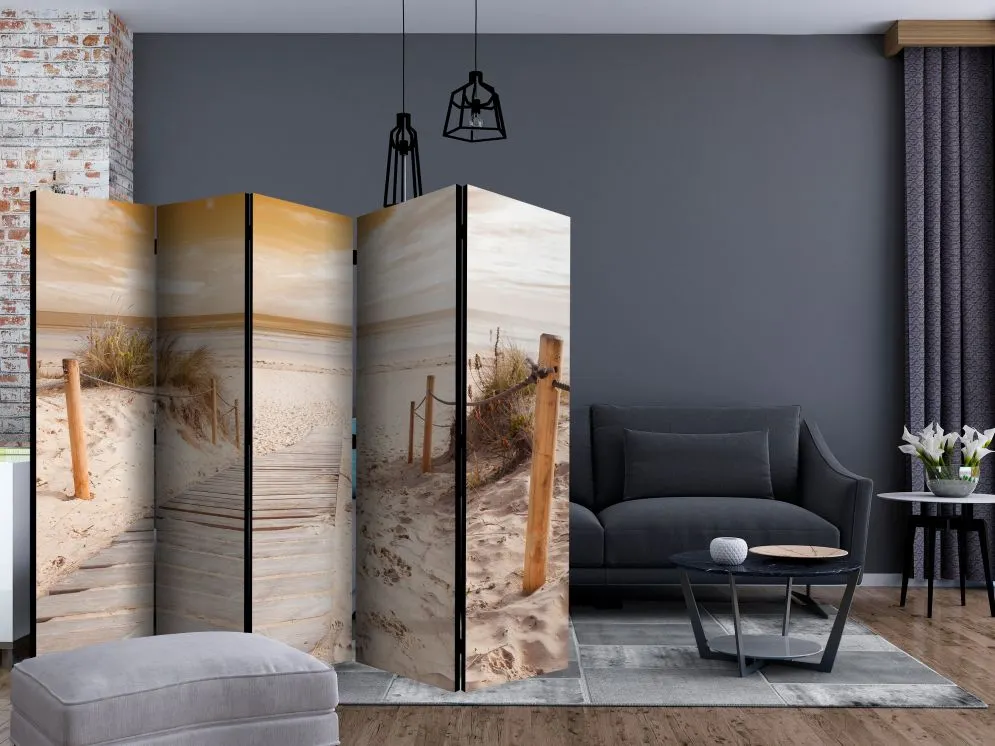 Parawan dwustronny Pejzaże 225x172 cm 5-częściowy szary | MIRAT.