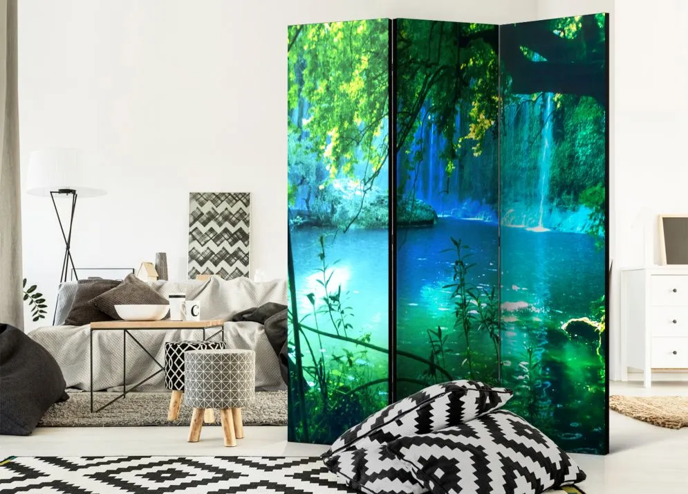 Parawan akustyczny Pejzaże 135x172 cm 3-częściowy zielony | MIRAT.