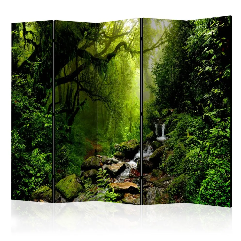 Parawan jednostronny Pejzaże 225x172 cm 5-częściowy zielony | MIRAT.