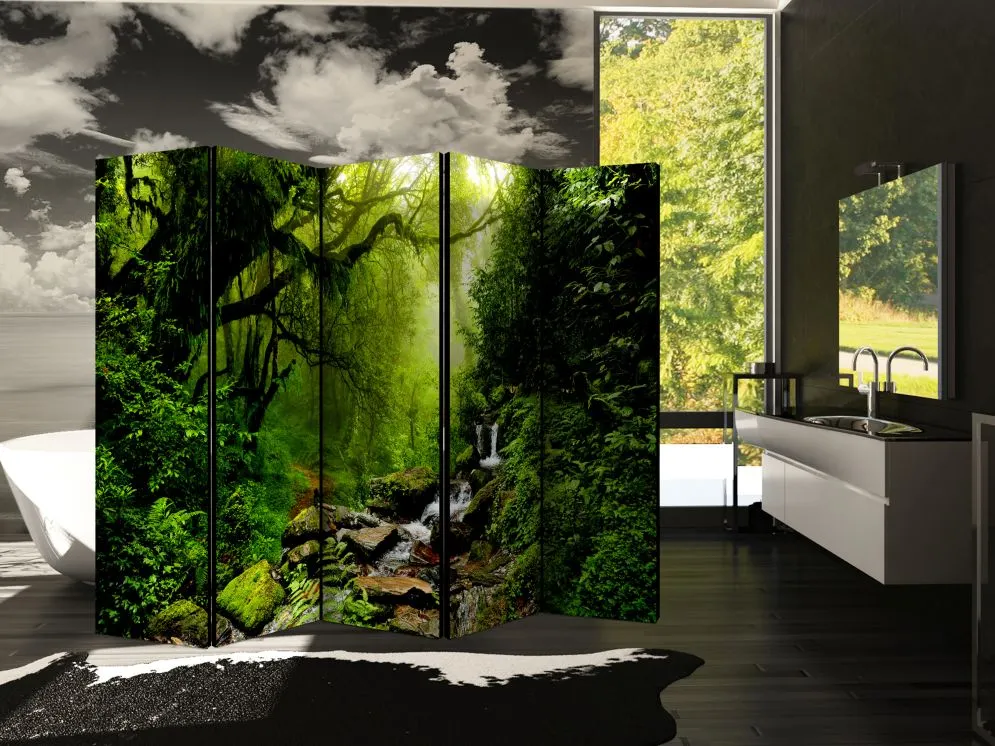 Parawan jednostronny Pejzaże 225x172 cm 5-częściowy zielony | MIRAT.