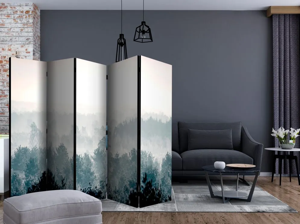 Parawan jednostronny Pejzaże 225x172 cm 5-częściowy czarny | MIRAT.