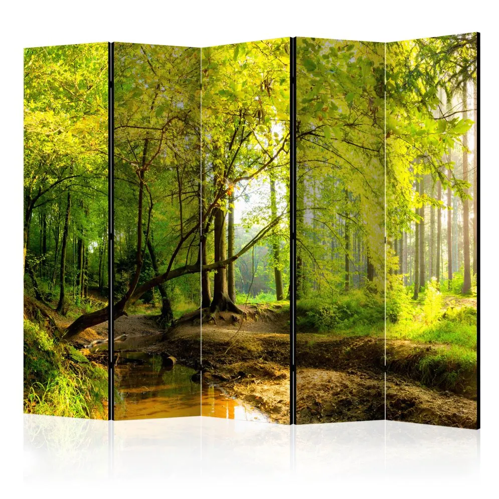 Parawan akustyczny Pejzaże 225x172 cm 5-częściowy żółty | MIRAT.