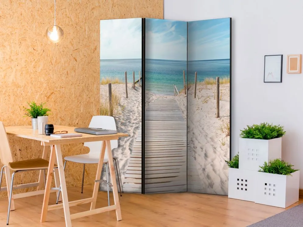 Parawan jednostronny Pejzaże 135x172 cm 3-częściowy szary | MIRAT.