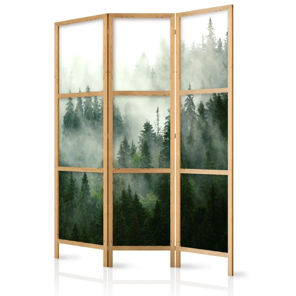 Parawan japoński Pejzaże 135x172 cm 3-częściowy zielony | MIRAT.