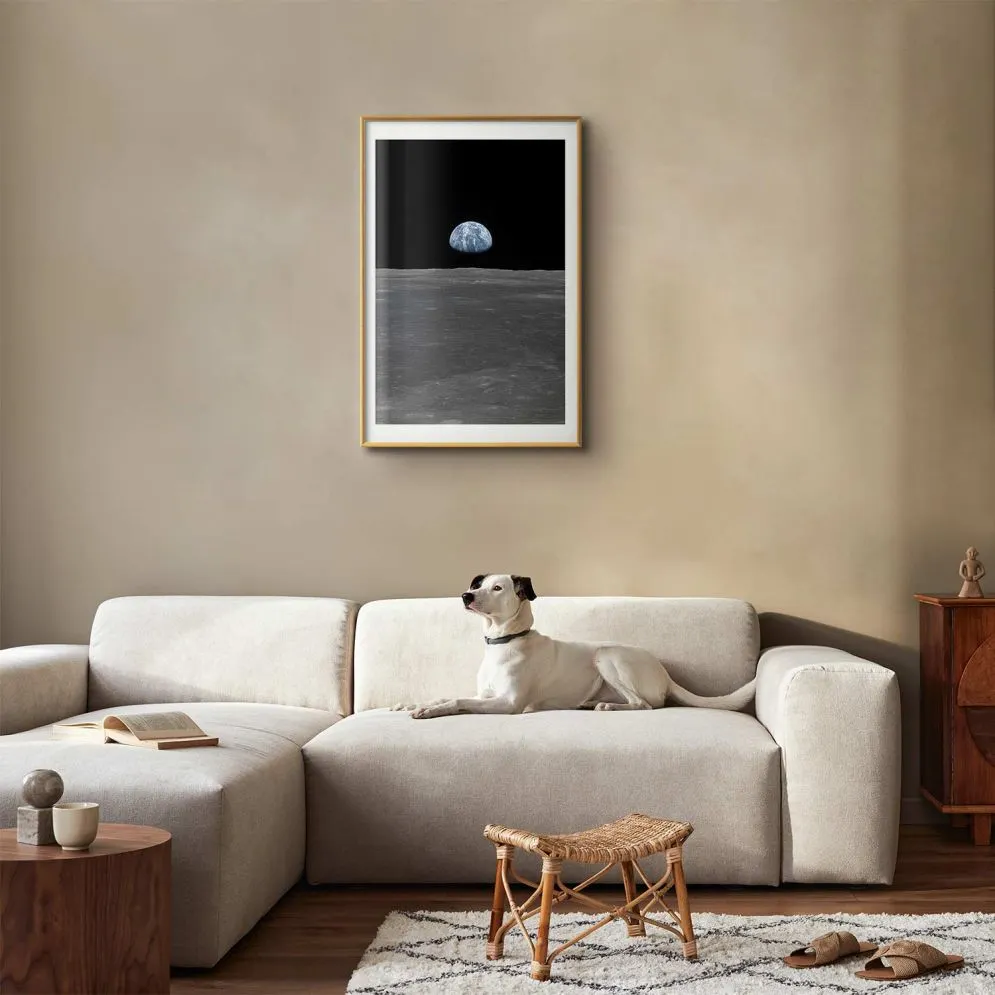 Plakat Daleko od domu 21x30 cm z ramą złotą z marginesem | MIRAT.