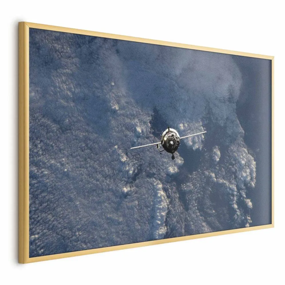Plakat Błękitna planeta 60x40 cm z ramą złotą bez marginesu | MIRAT.