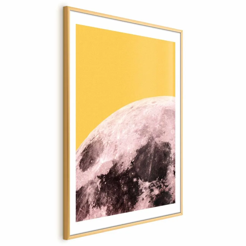 Plakat Słoneczny księżyc 40x60 cm z ramą złotą z marginesem | MIRAT.