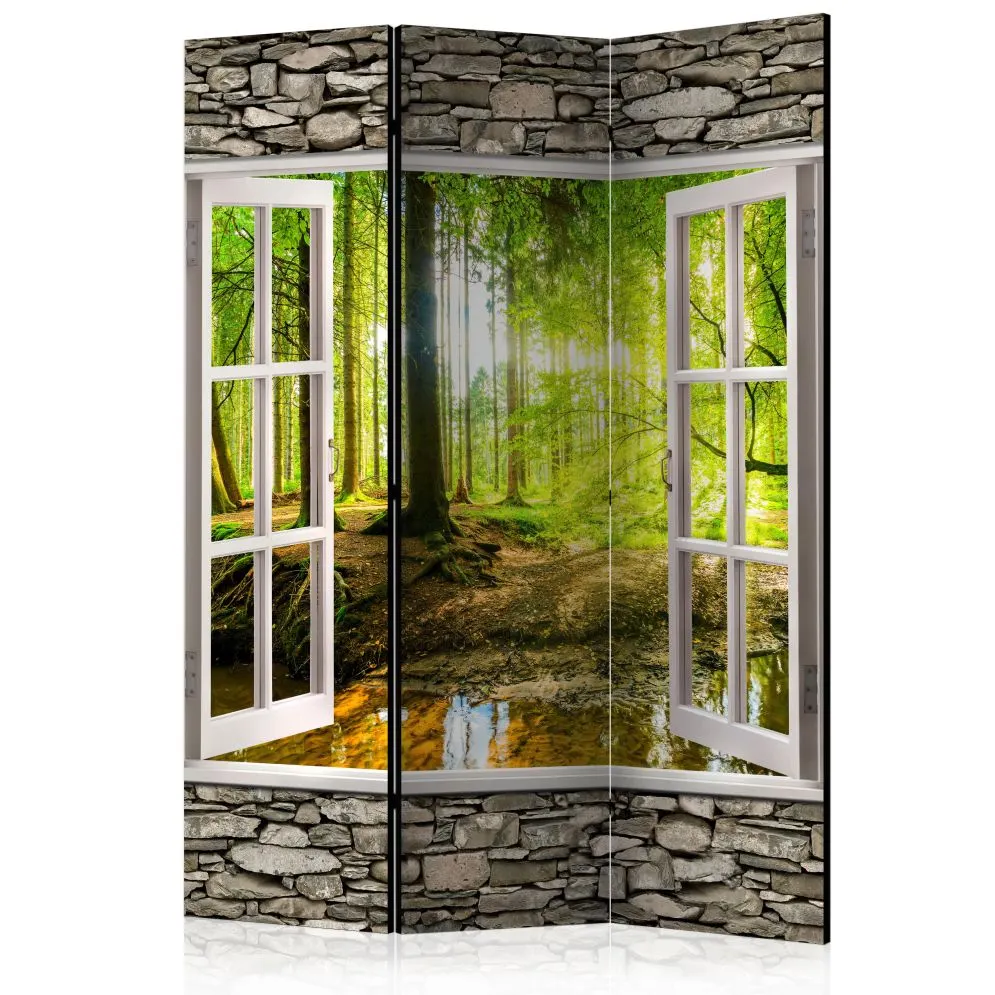 Parawan dwustronny Pejzaże 135x172 cm 3-częściowy żółty | MIRAT.