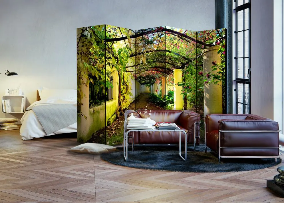Parawan akustyczny Pejzaże 225x172 cm 5-częściowy zielony | MIRAT.