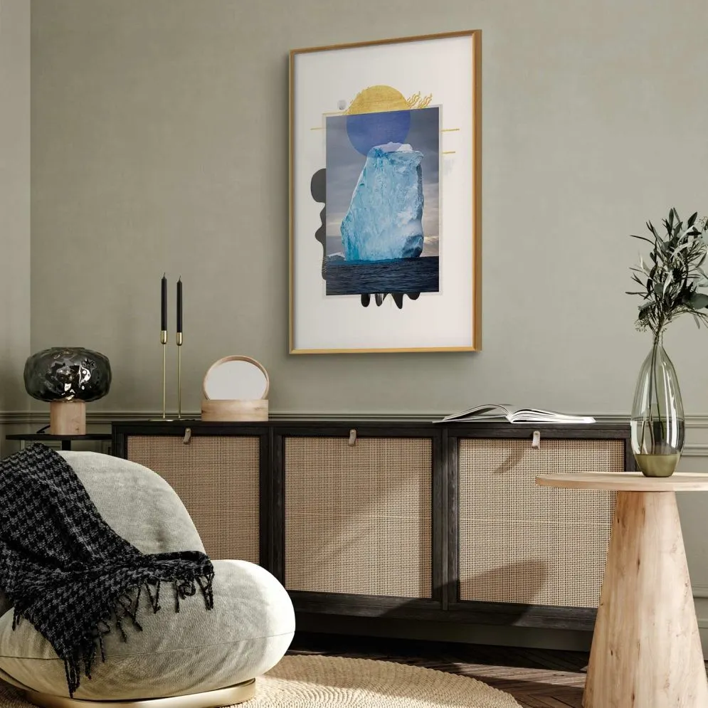 Plakat Góra lodowa 60x90 cm z ramą złotą bez marginesu | MIRAT.