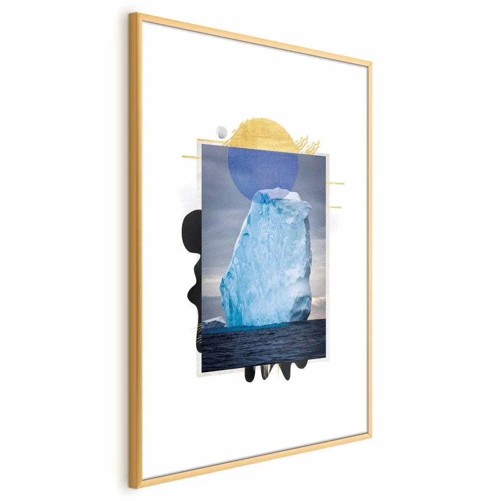 Plakat Góra lodowa 60x90 cm z ramą złotą z marginesem | MIRAT.