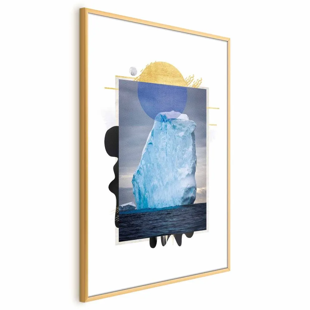 Plakat Góra lodowa 60x90 cm z ramą złotą bez marginesu | MIRAT.