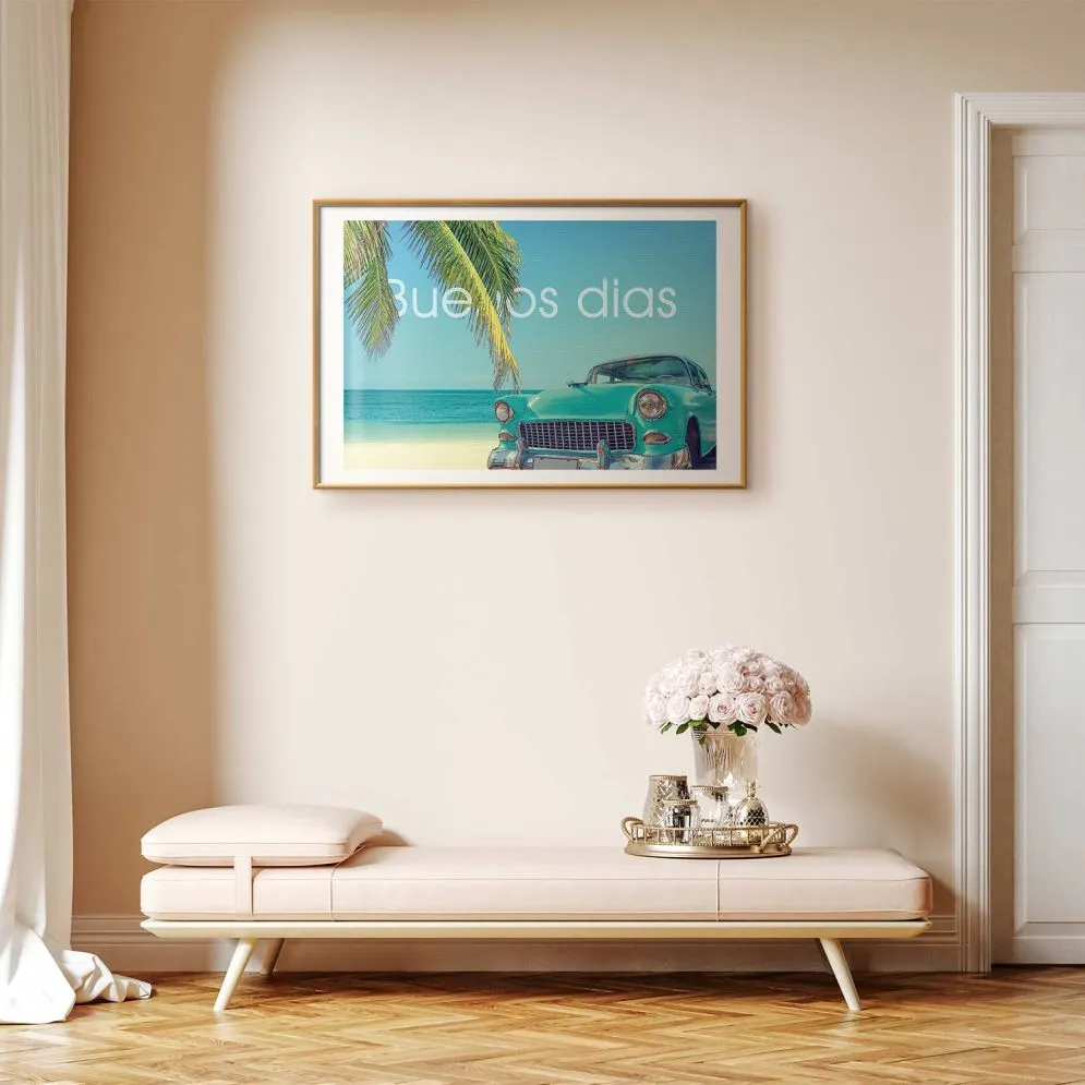 Plakat Buenos dias 42x29,7 cm z ramą złotą z marginesem | MIRAT.