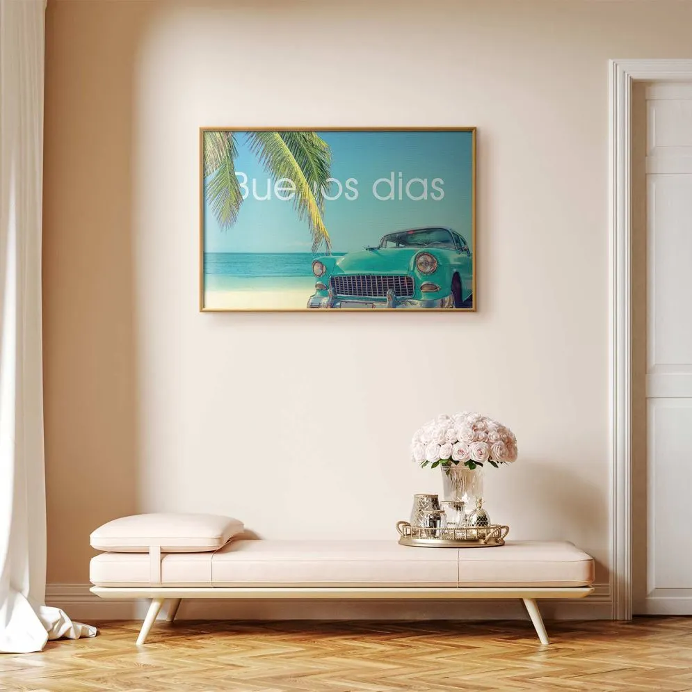 Plakat Buenos dias 60x40 cm z ramą złotą bez marginesu | MIRAT.