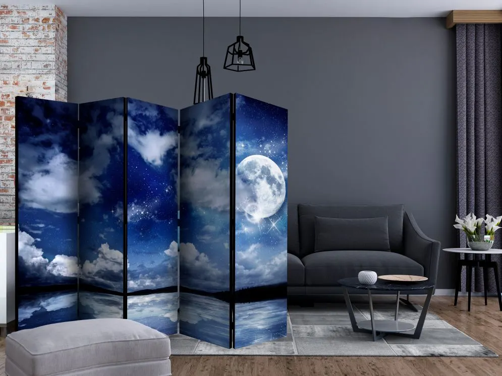 Parawan jednostronny Pejzaże 225x172 cm 5-częściowy fioletowy | MIRAT.