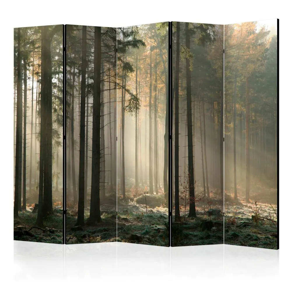Parawan akustyczny Pejzaże 225x172 cm 5-częściowy zielony | MIRAT.