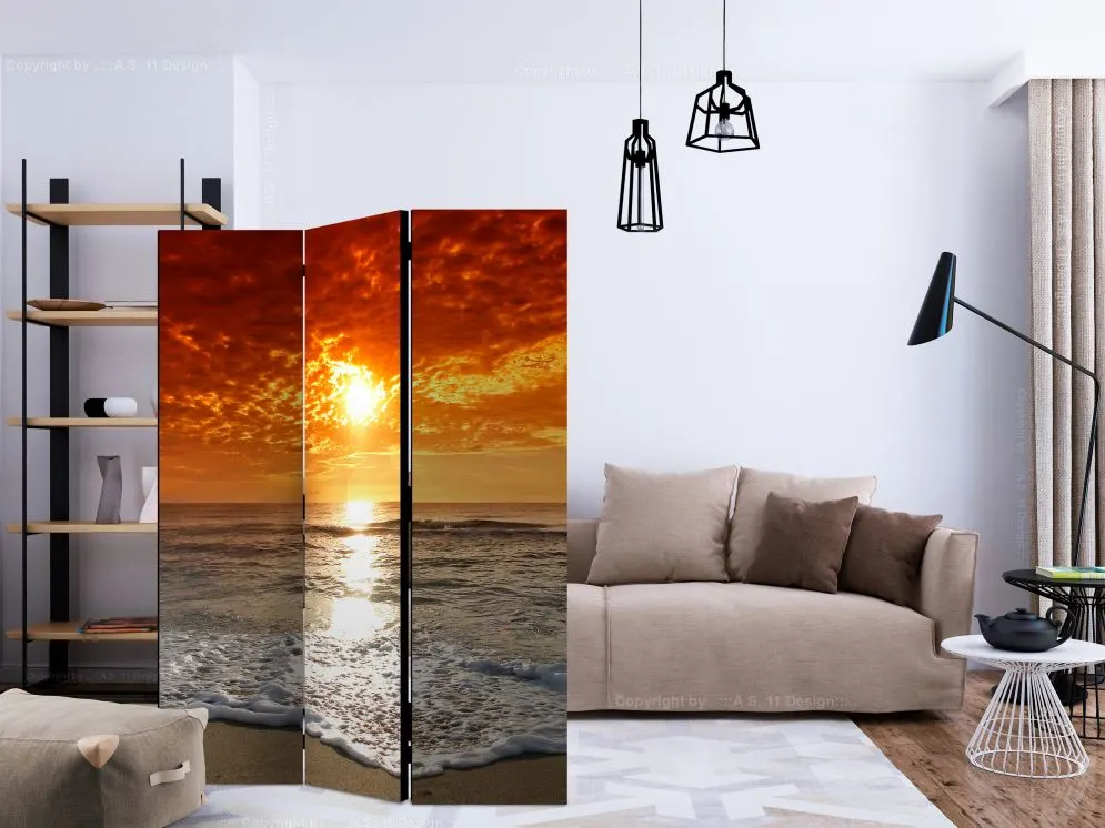 Parawan dwustronny Pejzaże 135x172 cm 3-częściowy beżowy | MIRAT.