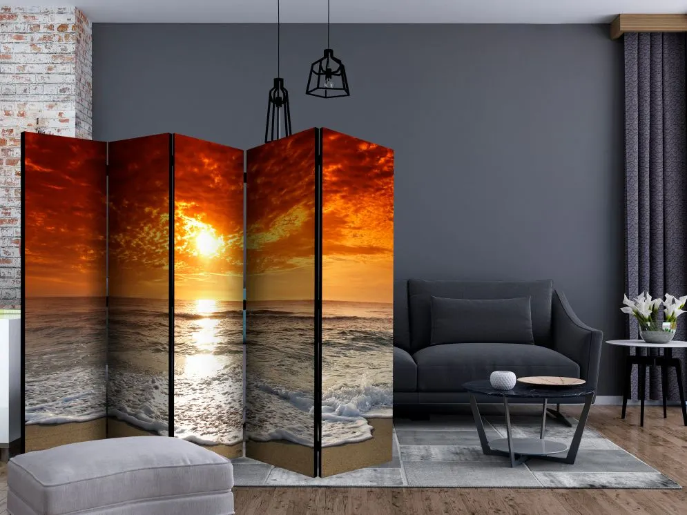 Parawan jednostronny Pejzaże 225x172 cm 5-częściowy brązowy | MIRAT.