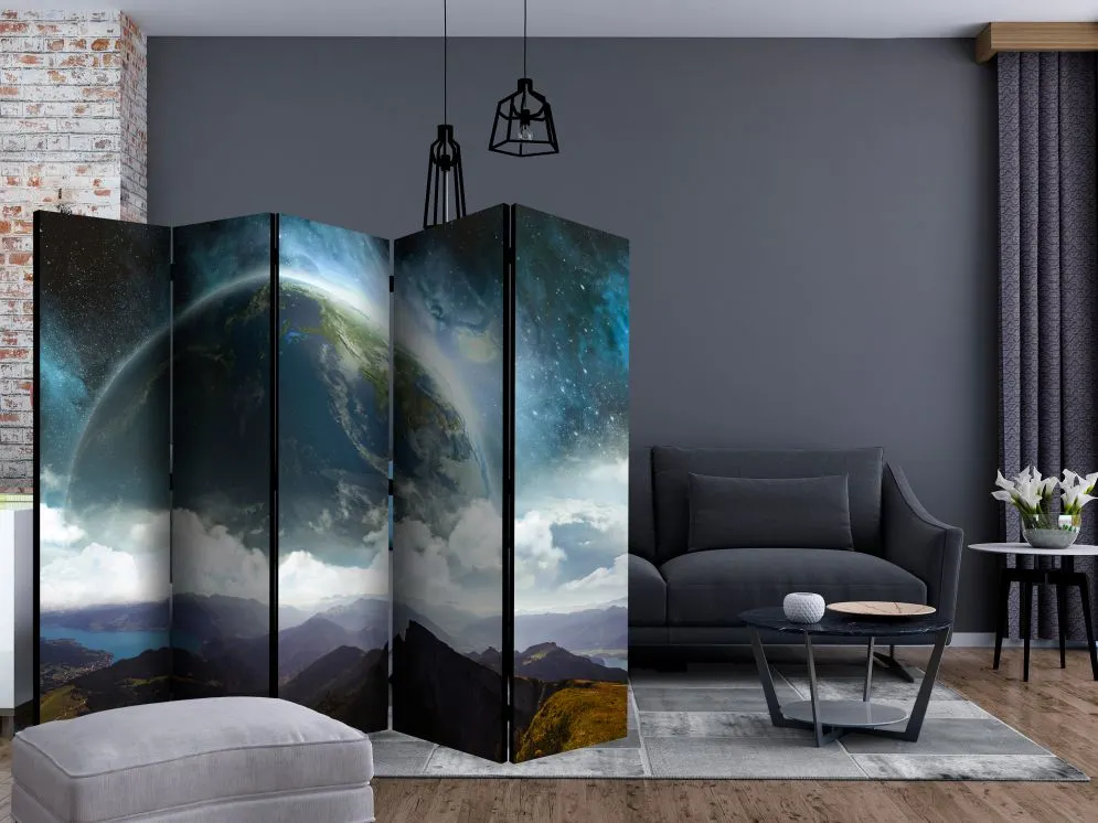 Parawan jednostronny Pejzaże 225x172 cm 5-częściowy czarny | MIRAT.