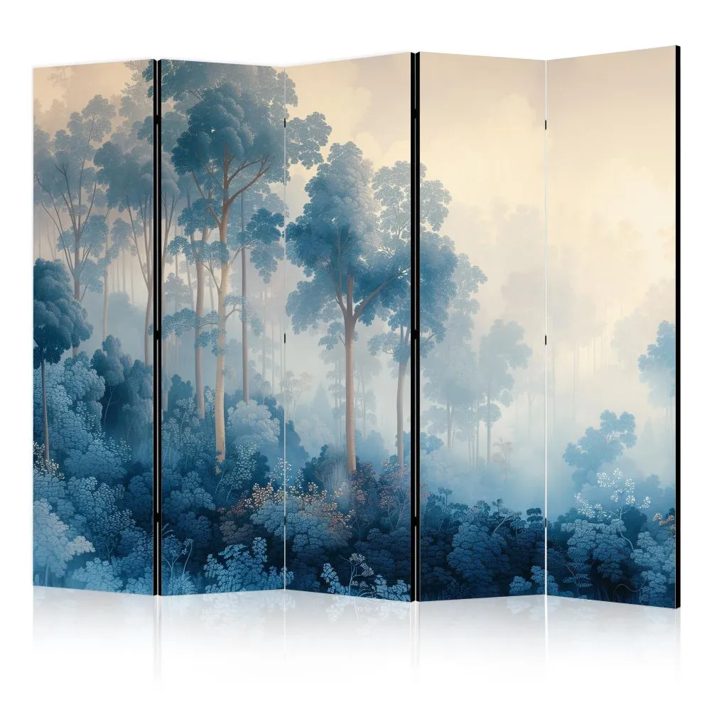 Parawan jednostronny Kwiaty 225x172 cm 5-częściowy beżowy | MIRAT.