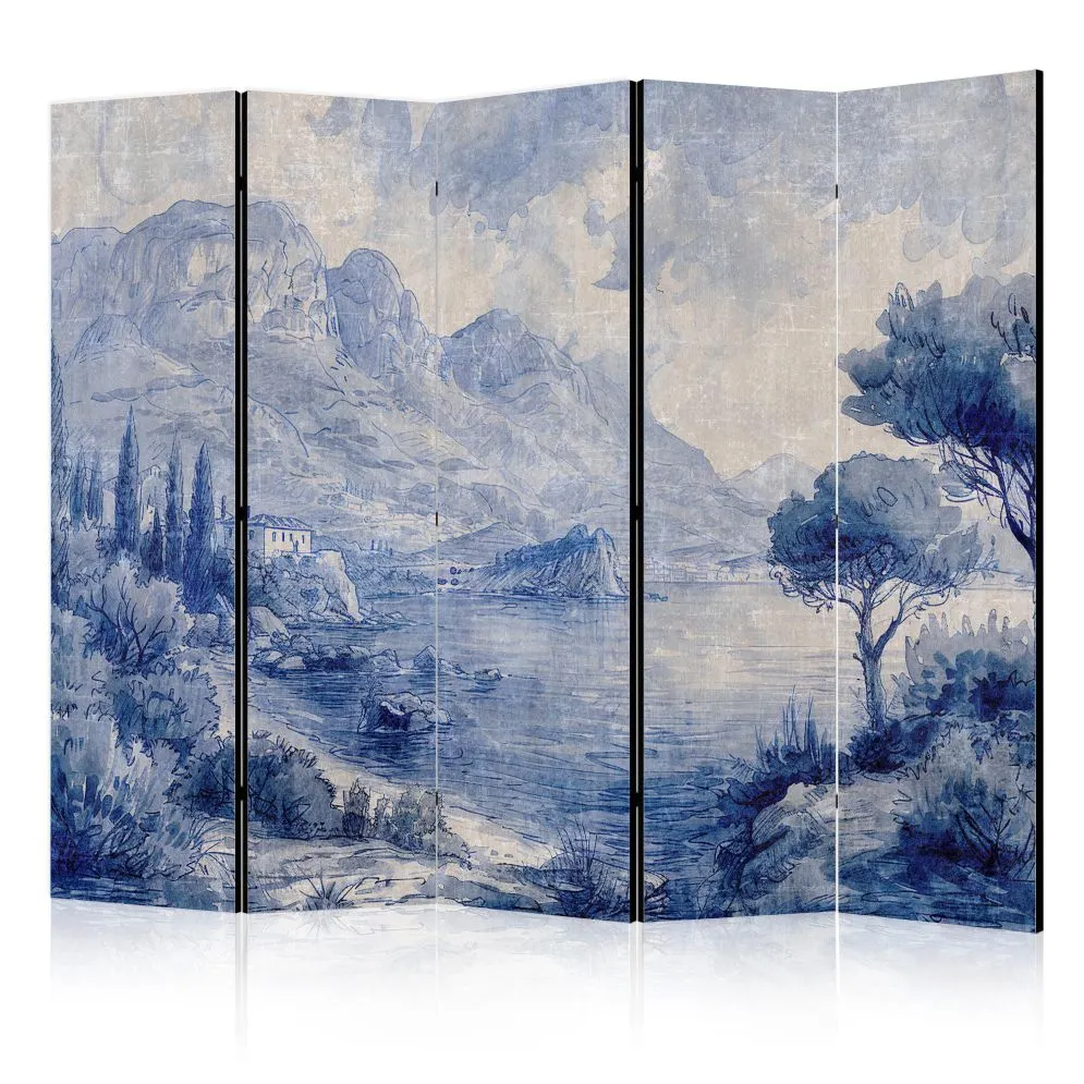 Parawan dwustronny Pejzaże 225x172 cm 5-częściowy szary | MIRAT.
