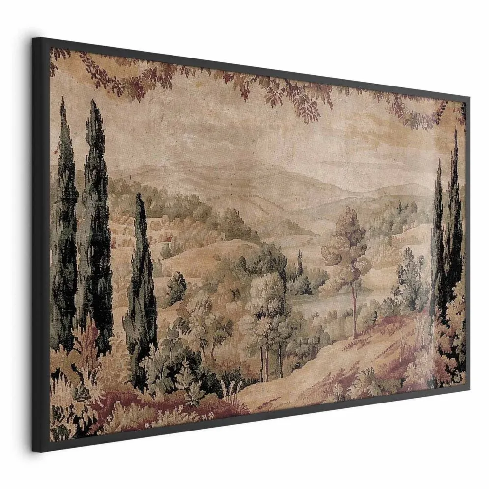 Plakat Śródziemnomorski krajobraz 40x60 cm z ramą czarną bez marginesu | MIRAT.