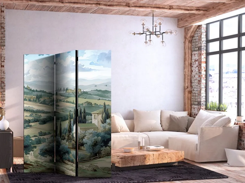Parawan akustyczny Pejzaże 135x172 cm 3-częściowy beżowy | MIRAT.
