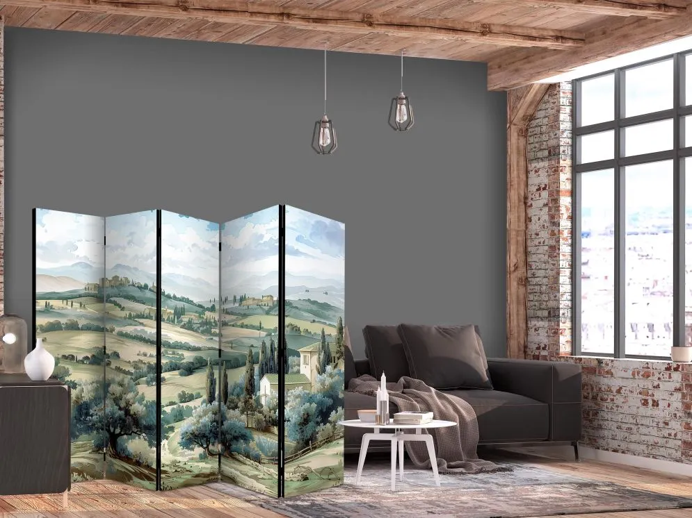 Parawan akustyczny Pejzaże 225x172 cm 5-częściowy beżowy | MIRAT.