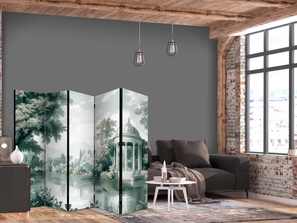 Parawan dwustronny Pejzaże 225x172 cm 5-częściowy szary | MIRAT.