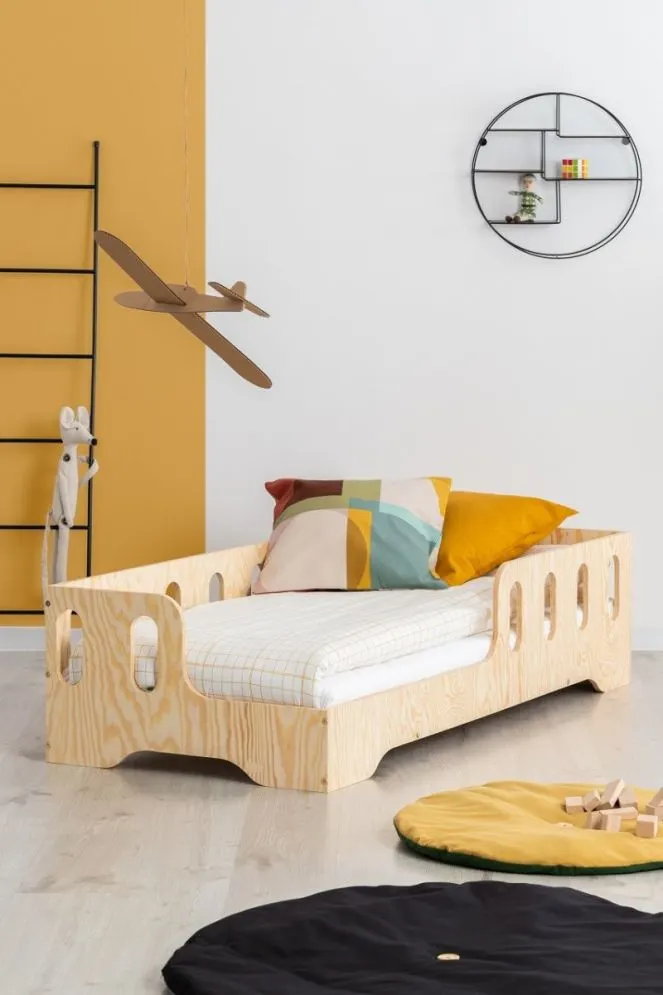 Łóżko dziecięce KIKI 1 80x160 sosna ze sklejki ze stelażem | MIRAT. w stylu  kolekcja