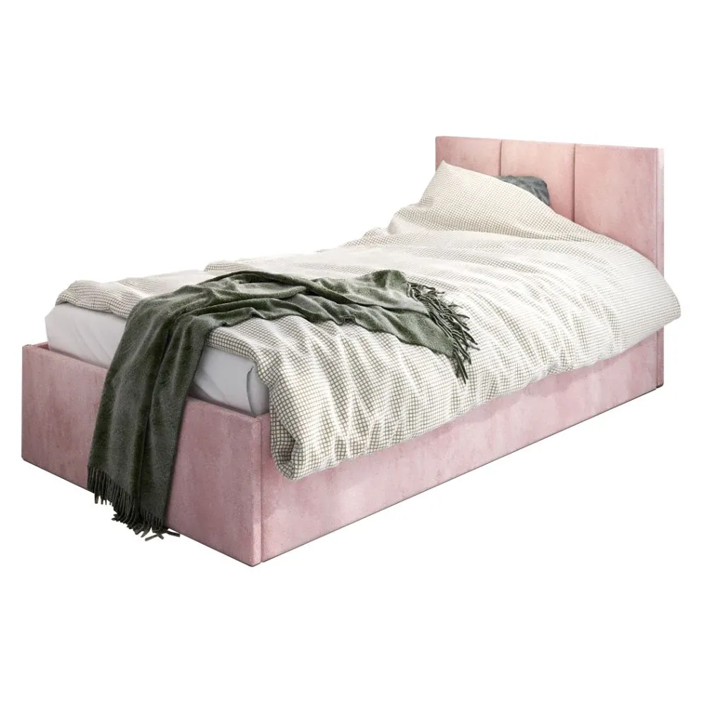 Łóżko młodzieżowe VIVOI 80x200 różowe z podnoszonym stelażem i pojemnikiem I sklep meblowy MIRAT.