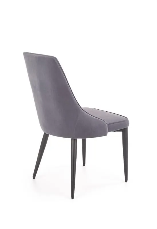 Krzesło K365 VELVET szare z metalowymi nogami do salonu | MIRAT. w stylu GLAMOUR kolekcja