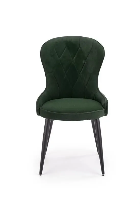 Krzesło K366 VELVET ciemno zielone na metalowych nogach | MIRAT. styl GLAMOUR