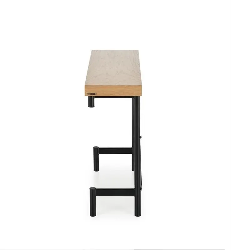 Konsola INFERNO 106x30 dąb/czarna w stylu loft | MIRAT. styl LOFT