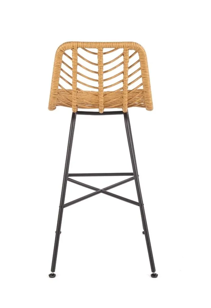 Hoker niski H-97 rattanowy na metalowych nogach | MIRAT.