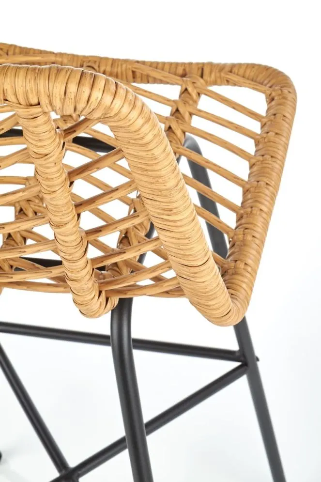 Hoker niski H-97 rattanowy na metalowych nogach | MIRAT.