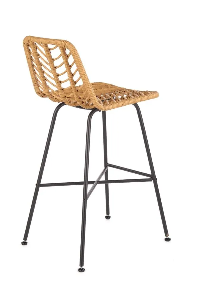 Hoker niski H-97 rattanowy na metalowych nogach | MIRAT.