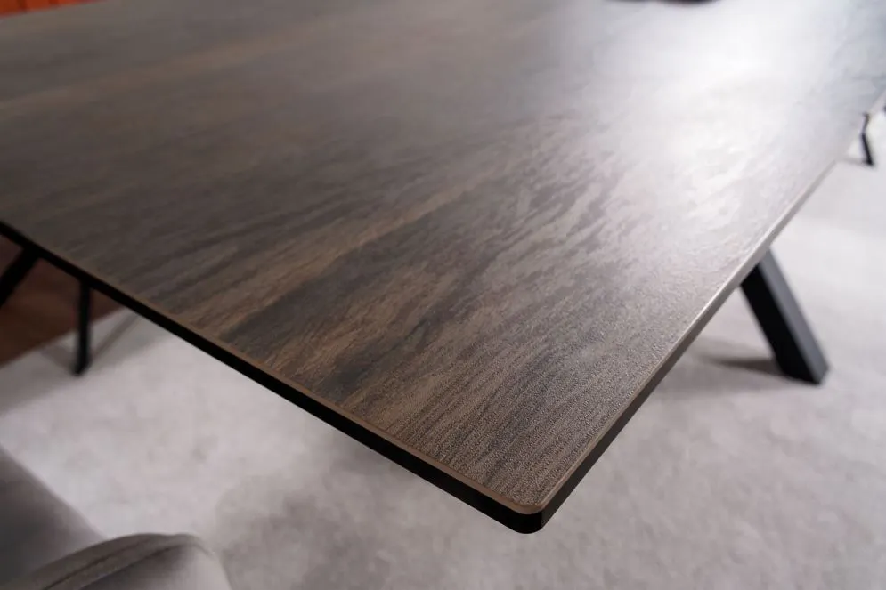 Stół COLUMBUS CERAMIC 160(240)x90 brązowy/czarny mat I sklep meblowy MIRAT. styl LOFT