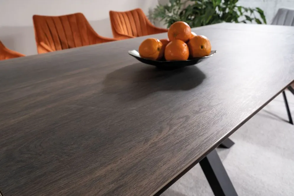 Stół COLUMBUS CERAMIC 160(240)x90 brązowy/czarny mat I sklep meblowy MIRAT. styl LOFT