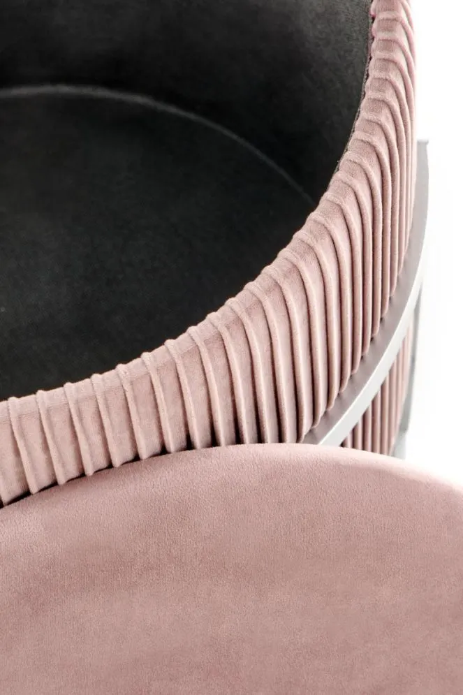 Pufa CRICKET VELVET jasnoróżowa okrągła ze schowkiem | MIRAT. styl GLAMOUR
