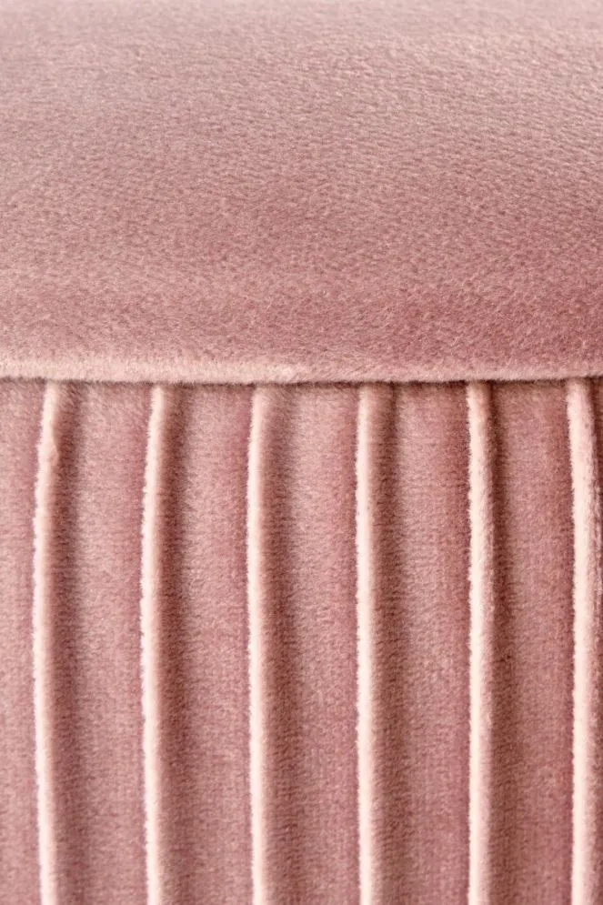 Pufa CRICKET VELVET jasnoróżowa okrągła ze schowkiem | MIRAT. styl GLAMOUR