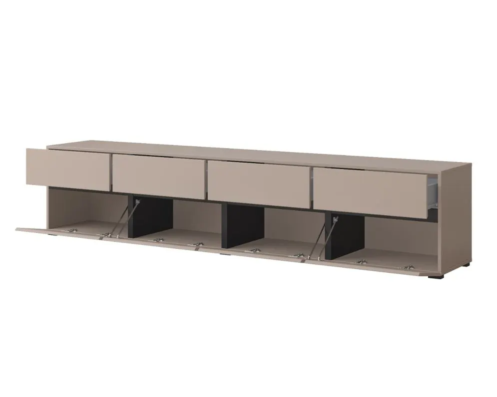 Szafka RTV CROSS 4K4S 225cm congo/czarna stojąca I sklep meblowy MIRAT.