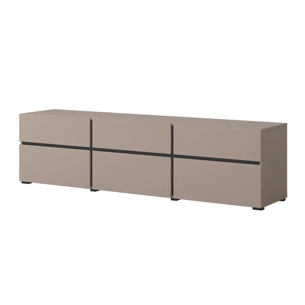 Szafka RTV CROSS 3K3S 180cm congo/czarna do salonu I sklep meblowy MIRAT.