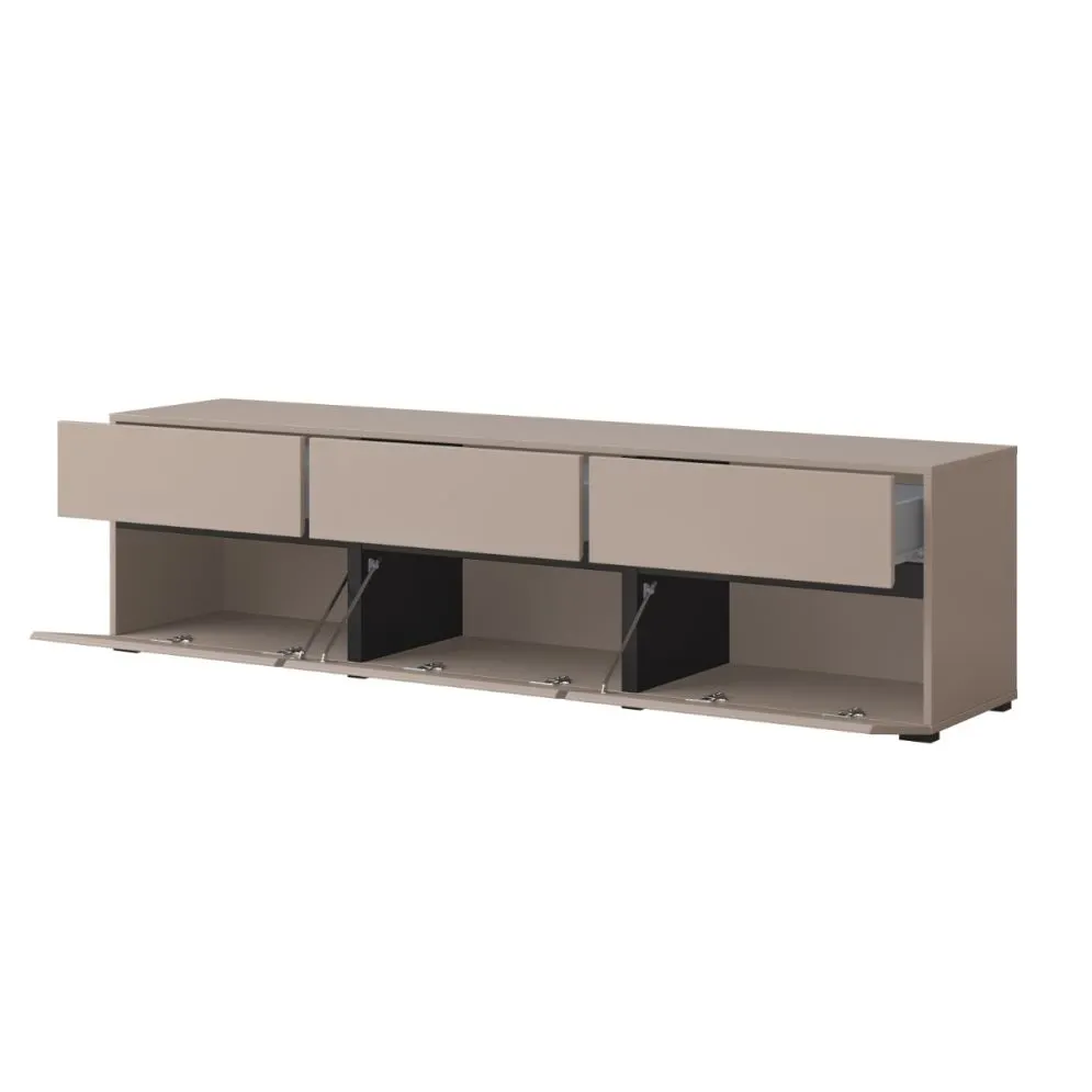 Szafka RTV CROSS 3K3S 180cm congo/czarna do salonu I sklep meblowy MIRAT.