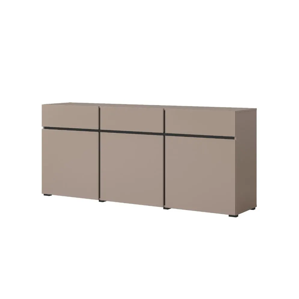 Komoda CROSS 3D3S 180cm congo/czarna trzydrzwiowa I sklep meblowy MIRAT.