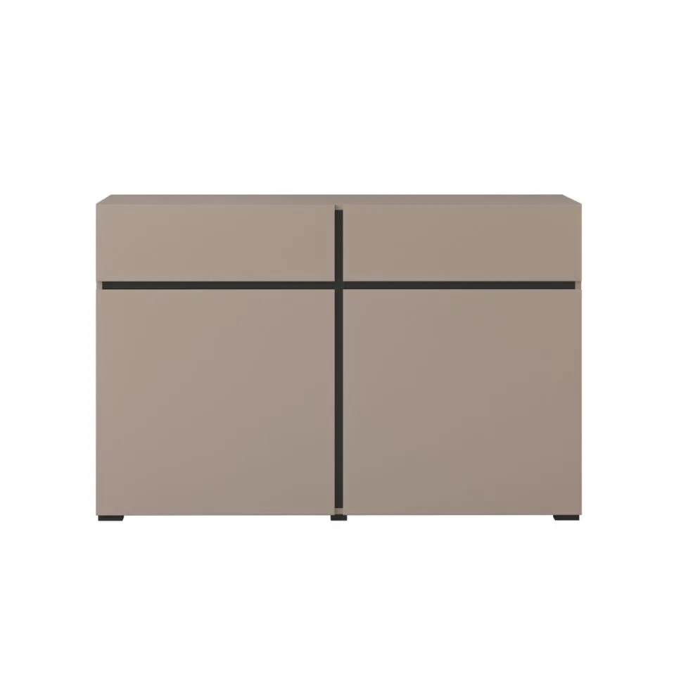 Komoda CROSS 2D2S 119cm congo/czarna nowoczesna I sklep meblowy MIRAT.